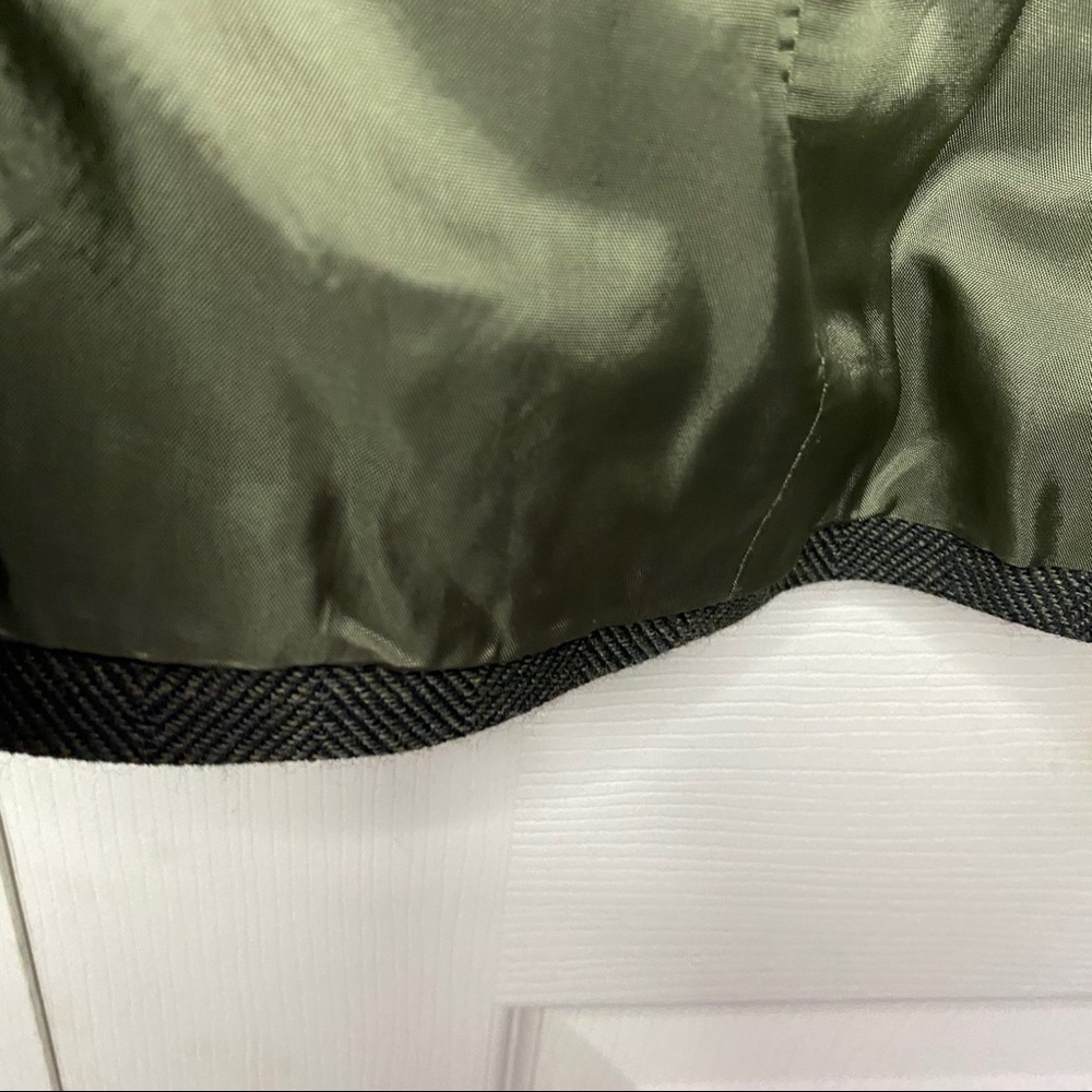 Davide Cenci 100% Wool Green Button Front Blazer - image 9